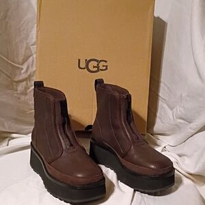 UGG Women's Dark Brown Platform Ankle Boots
